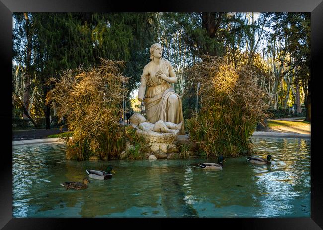 Fountain of Moses in Borghese Gardens Framed Print by Steve Heap