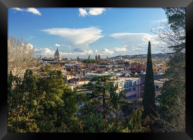 Skyline of the city of Rome, Italy Framed Print by Steve Heap