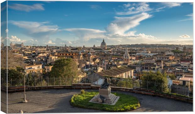 Skyline of the city of Rome, Italy Canvas Print by Steve Heap