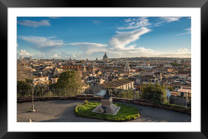 Skyline of the city of Rome, Italy Framed Mounted Print by Steve Heap