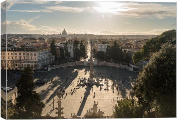 Piazza del Popolo in Rome, Italy Canvas Print by Steve Heap