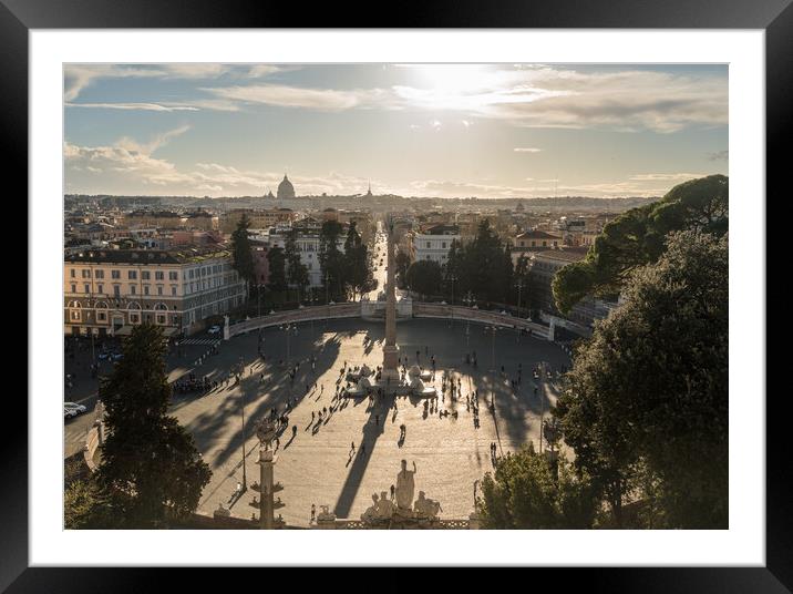 Piazza del Popolo in Rome, Italy Framed Mounted Print by Steve Heap