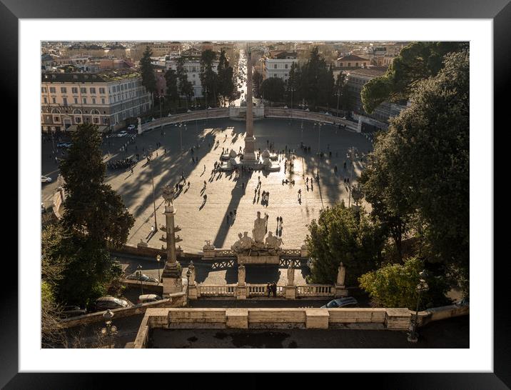 Piazza del Popolo in Rome, Italy Framed Mounted Print by Steve Heap
