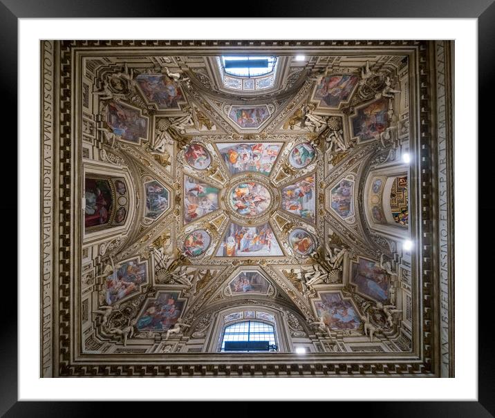 Side Chapel of the Basilica of St Mary in Trastevere Framed Mounted Print by Steve Heap