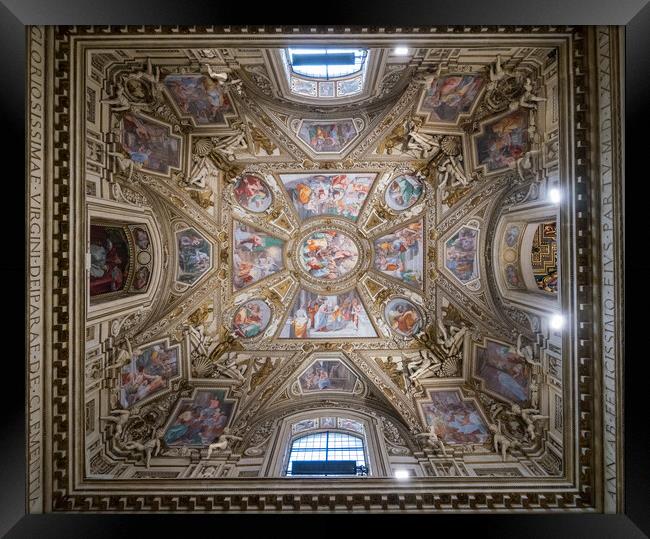 Side Chapel of the Basilica of St Mary in Trastevere Framed Print by Steve Heap