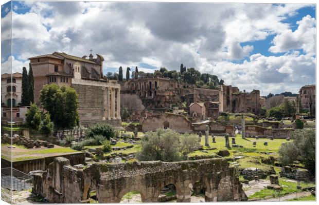 Church of St Cosma and Damion in Rome Canvas Print by Steve Heap