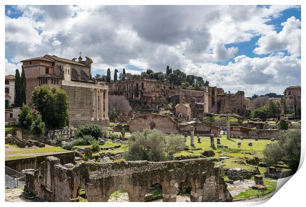 Church of St Cosma and Damion in Rome Print by Steve Heap