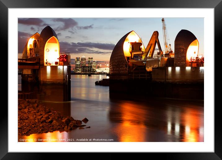Thames Flood Barrier, London, UK Framed Mounted Print by Geraint Tellem ARPS