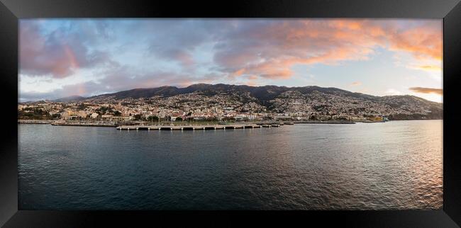 Panorama of Funchal in Madiera at dawn Framed Print by Steve Heap
