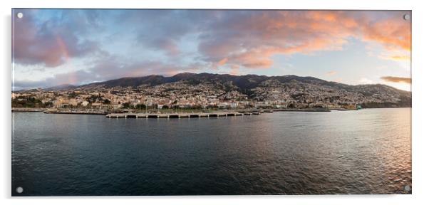 Panorama of Funchal in Madiera at dawn Acrylic by Steve Heap
