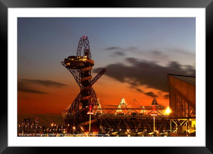 Arcelor Mital Orbit sculpture and Olympic Stadium, London, UK Framed Mounted Print by Geraint Tellem ARPS