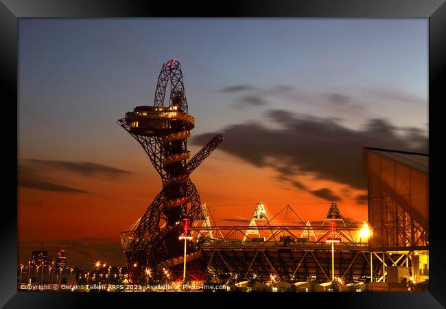 Arcelor Mital Orbit sculpture and Olympic Stadium, London, UK Framed Print by Geraint Tellem ARPS