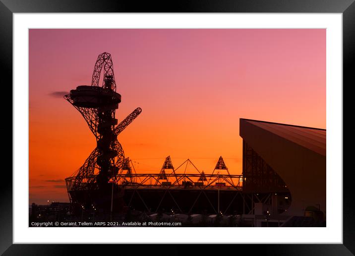 Arcelor Mital Orbit sculpture and Olympic Stadium, London, UK Framed Mounted Print by Geraint Tellem ARPS