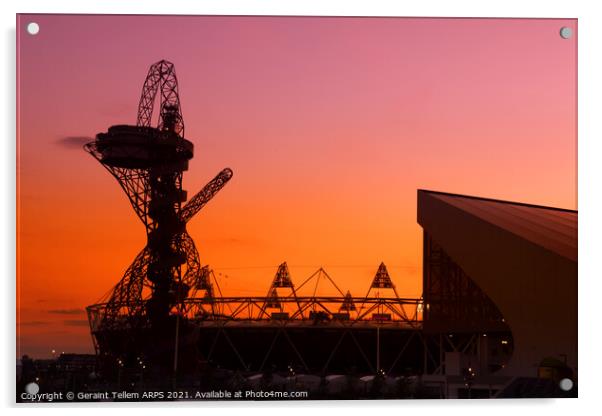 Arcelor Mital Orbit sculpture and Olympic Stadium, London, UK Acrylic by Geraint Tellem ARPS