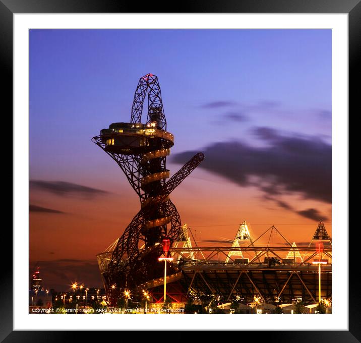 Arcelor Mital Orbit sculpture and Olympic Stadium, London, UK Framed Mounted Print by Geraint Tellem ARPS