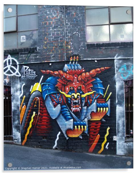 Melbourne Street Art Acrylic by Stephen Hamer