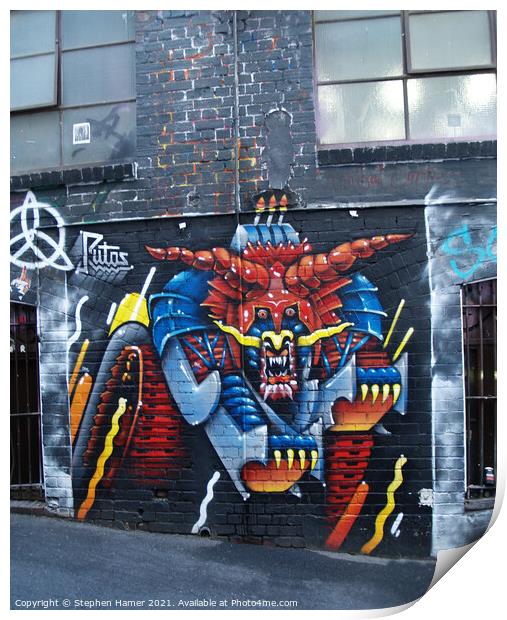Melbourne Street Art Print by Stephen Hamer