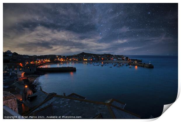 Evening. St Ives Harbour, Cornwall Print by Brian Pierce