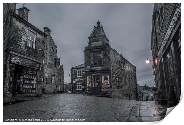 Haworth Main Street top shop Print by Richard Perks