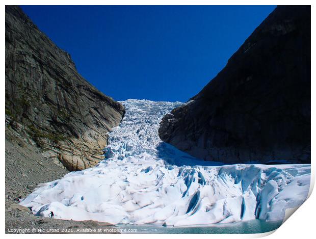 Briksdal Glacier, Norway Print by Nic Croad