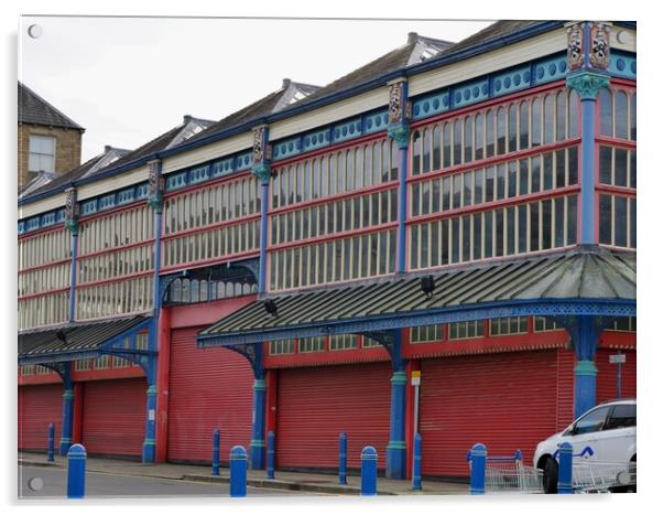 Market building in Huddersfield Acrylic by Roy Hinchliffe