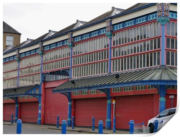Market building in Huddersfield Print by Roy Hinchliffe