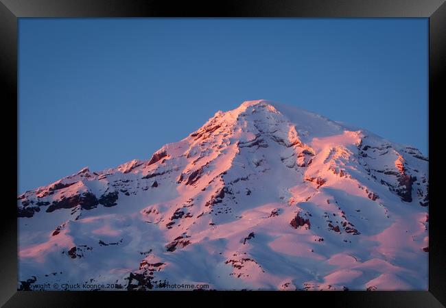 Mt Rainier at Sunset Framed Print by Chuck Koonce