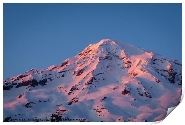 Mt Rainier at Sunset Print by Chuck Koonce