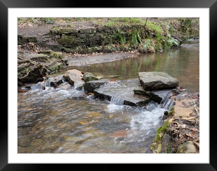 Stepping stones Holmfirth Framed Mounted Print by Roy Hinchliffe