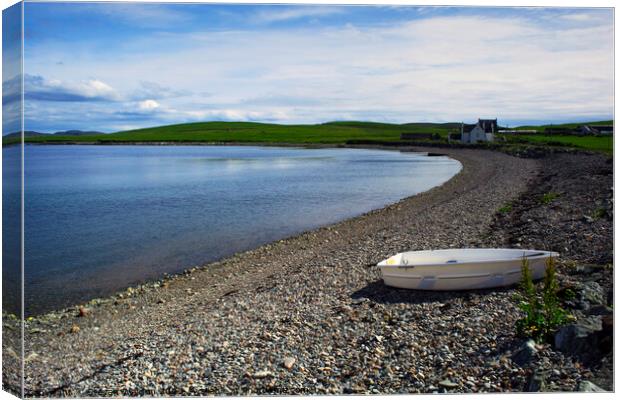 The Ura Firth at Hillswick  Canvas Print by Steven Watson