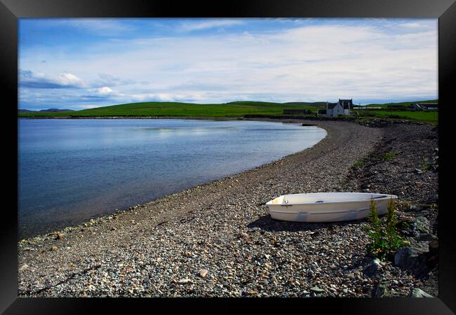 The Ura Firth at Hillswick  Framed Print by Steven Watson