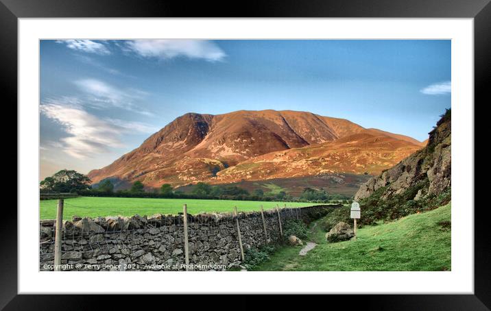 HDR landscape of Rannerdale, Cumbria Framed Mounted Print by Terry Senior