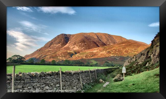 HDR landscape of Rannerdale, Cumbria Framed Print by Terry Senior