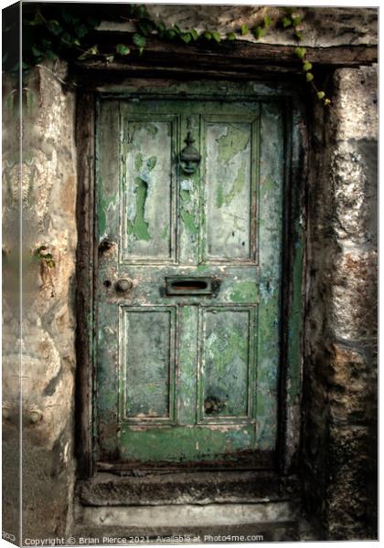 The Green Door, St Ives, Cornwall Canvas Print by Brian Pierce