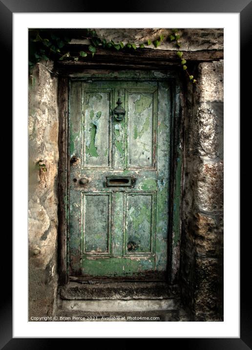 The Green Door, St Ives, Cornwall Framed Mounted Print by Brian Pierce