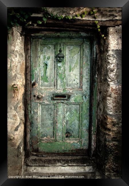 The Green Door, St Ives, Cornwall Framed Print by Brian Pierce