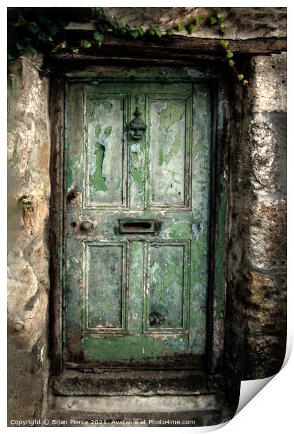 The Green Door, St Ives, Cornwall Print by Brian Pierce