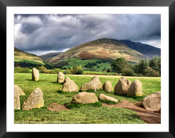 Castlerigg Stone Circle in The Lake District, Cumb Framed Mounted Print by Terry Senior