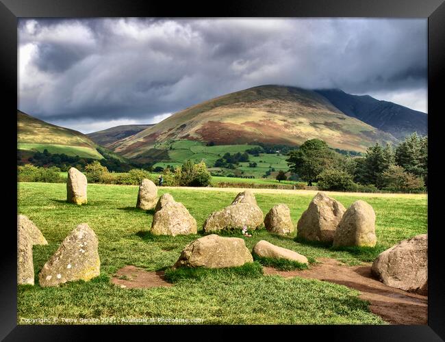 Castlerigg Stone Circle in The Lake District, Cumb Framed Print by Terry Senior