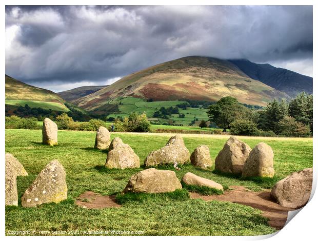 Castlerigg Stone Circle in The Lake District, Cumb Print by Terry Senior