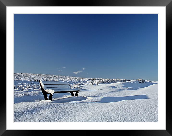 Seat in the Snow Framed Mounted Print by Mark Pritchard