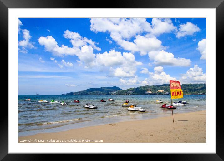 Swimming zone on Patong beach Framed Mounted Print by Kevin Hellon