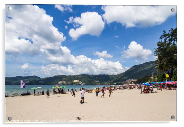 Patong beach on a sunny day Acrylic by Kevin Hellon