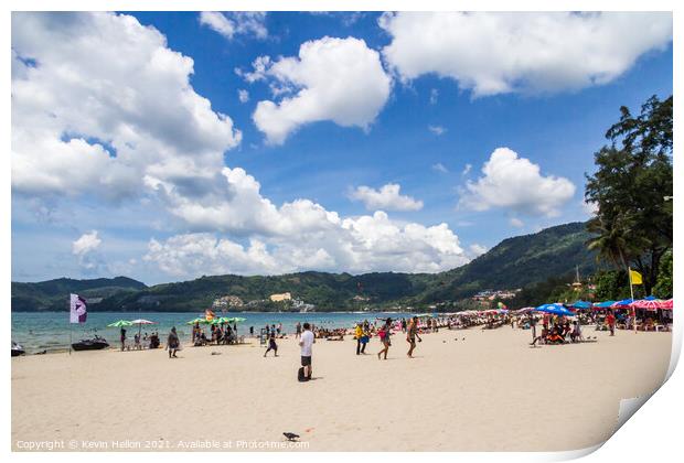Patong beach on a sunny day Print by Kevin Hellon