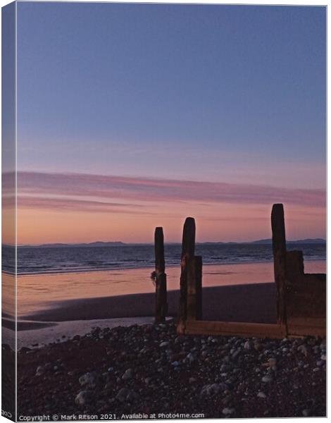 Groyne at dusk Canvas Print by Mark Ritson