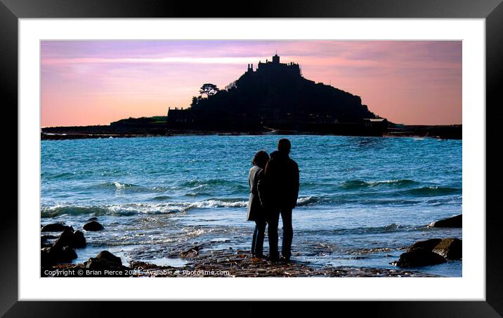 Sunset at St Michael's Mount Framed Mounted Print by Brian Pierce