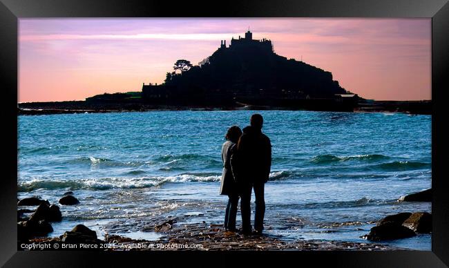 Sunset at St Michael's Mount Framed Print by Brian Pierce