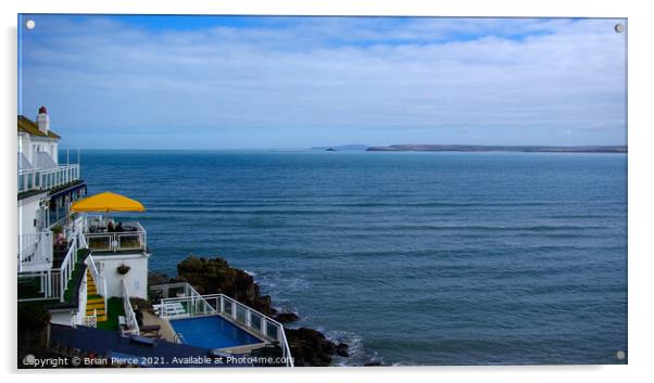 St Ives Bay and the Pedn Olva Hotel Acrylic by Brian Pierce