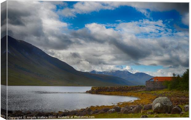 Clouds over Loch Etive Canvas Print by Angela Wallace