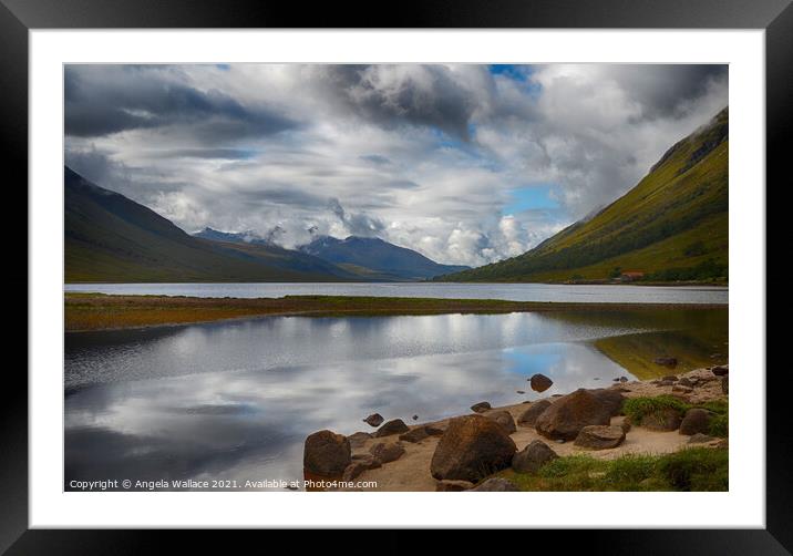 Reflections on Loch Etive Framed Mounted Print by Angela Wallace
